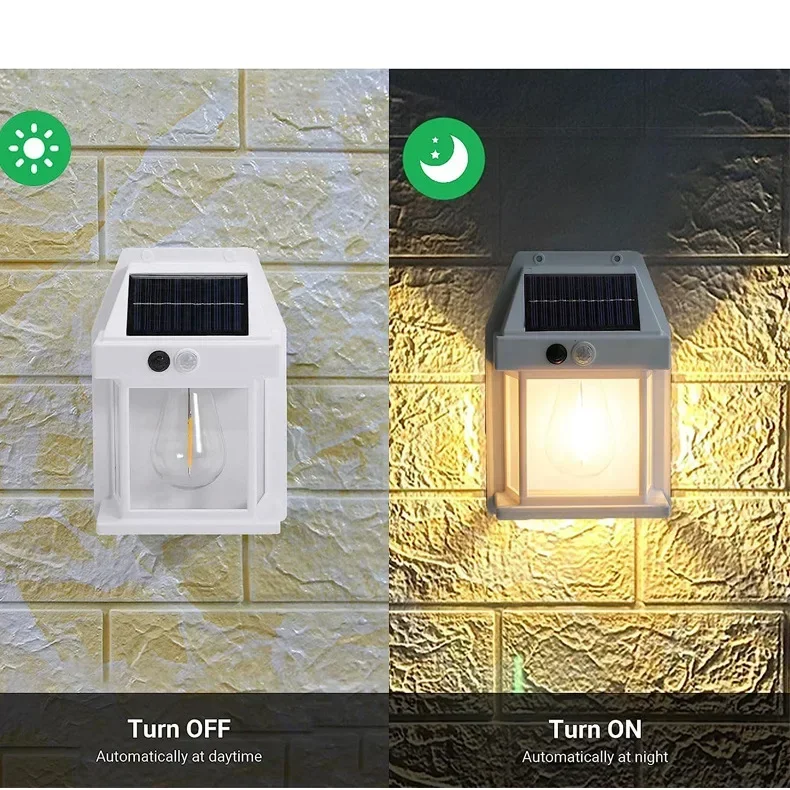 Description Picture 5 of item8 PCS Solar Wall Sconce Outdoor Waterproof Smart Sensor Wireless Dusk to Dawn Porch Light Night Light Patio Garden Decoration
