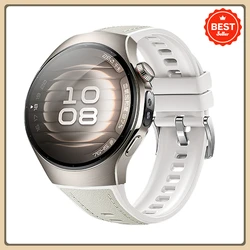 Premium Leather Silicone Strap - Soft Rubber Wristband for Huawei 5 42mm (White)