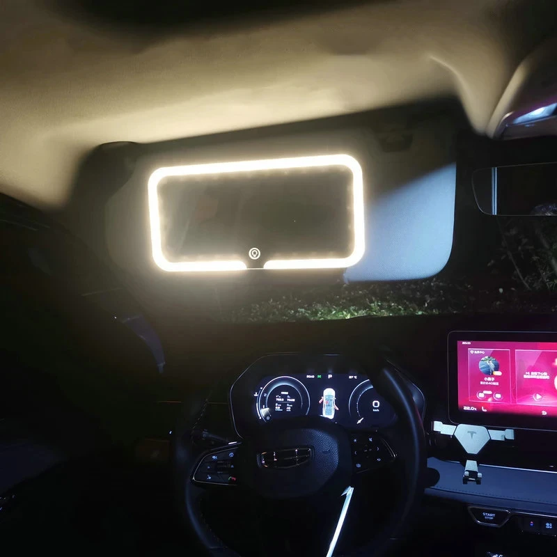 Car Sun Visor makeup mirror LED 3-Color Brightness Dimmable HD Vanity Mirror Touch Screen Interior Car Make Up