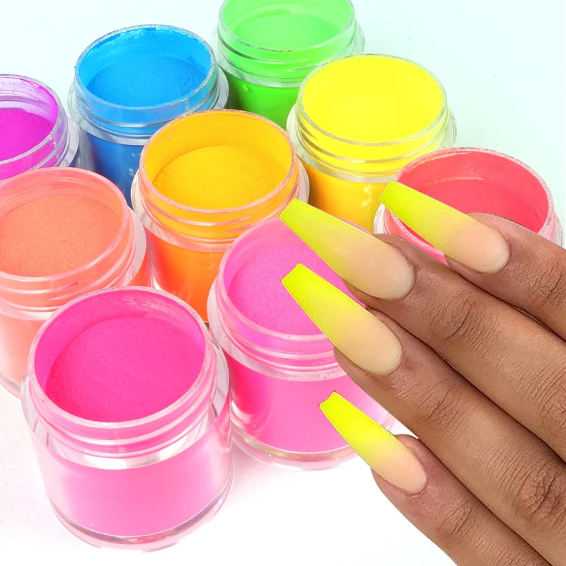 Carving Acrylic Powder Nail Art Extension Decorations Iridescent Fluorescent Dip Powder Pigment Nail Supplies For Professionals