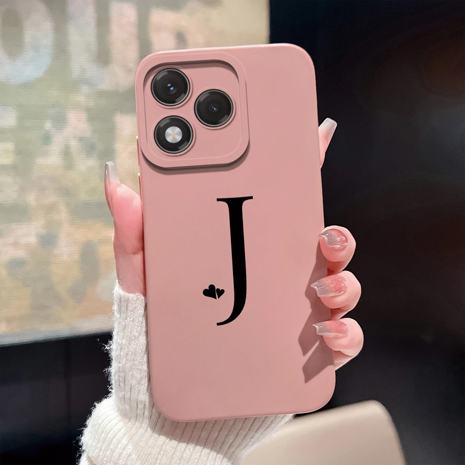 For Honor 5G Case: Shockproof Soft Silicone Slim Bumper Cover, Simplicity 26 Letter Design