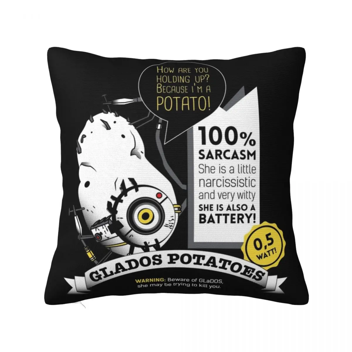 

Glados potatoes Throw Pillow Christmas Covers For Cushions Throw Pillow