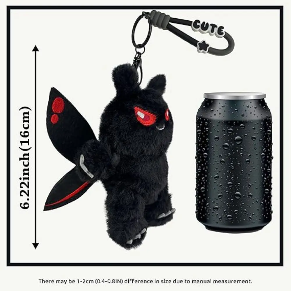 モスマンぬいぐるみキーホルダーペンダント、翼付き、クリエイティブな