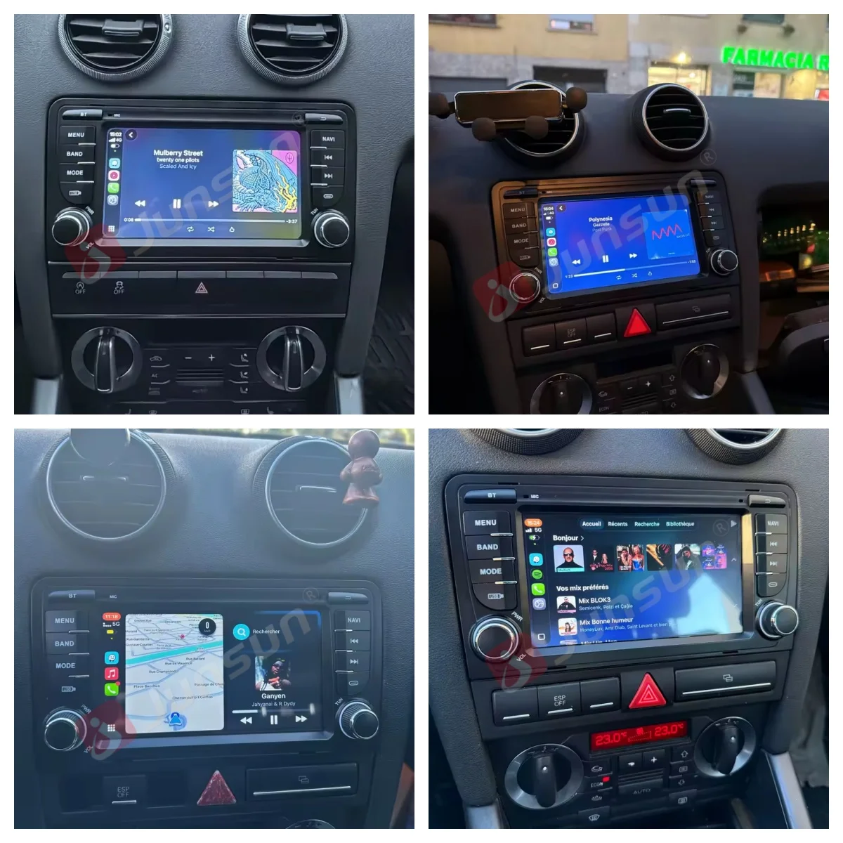 Radio para coche Junsun de 7 pulgadas con sistema Android para Audi A3 8P S3 2003-2012, CarPlay, sistema multimedia estéreo inteligente, 4G, GPS, RDS, DSP, DAB+, reproductor de 8 núcleos. 3