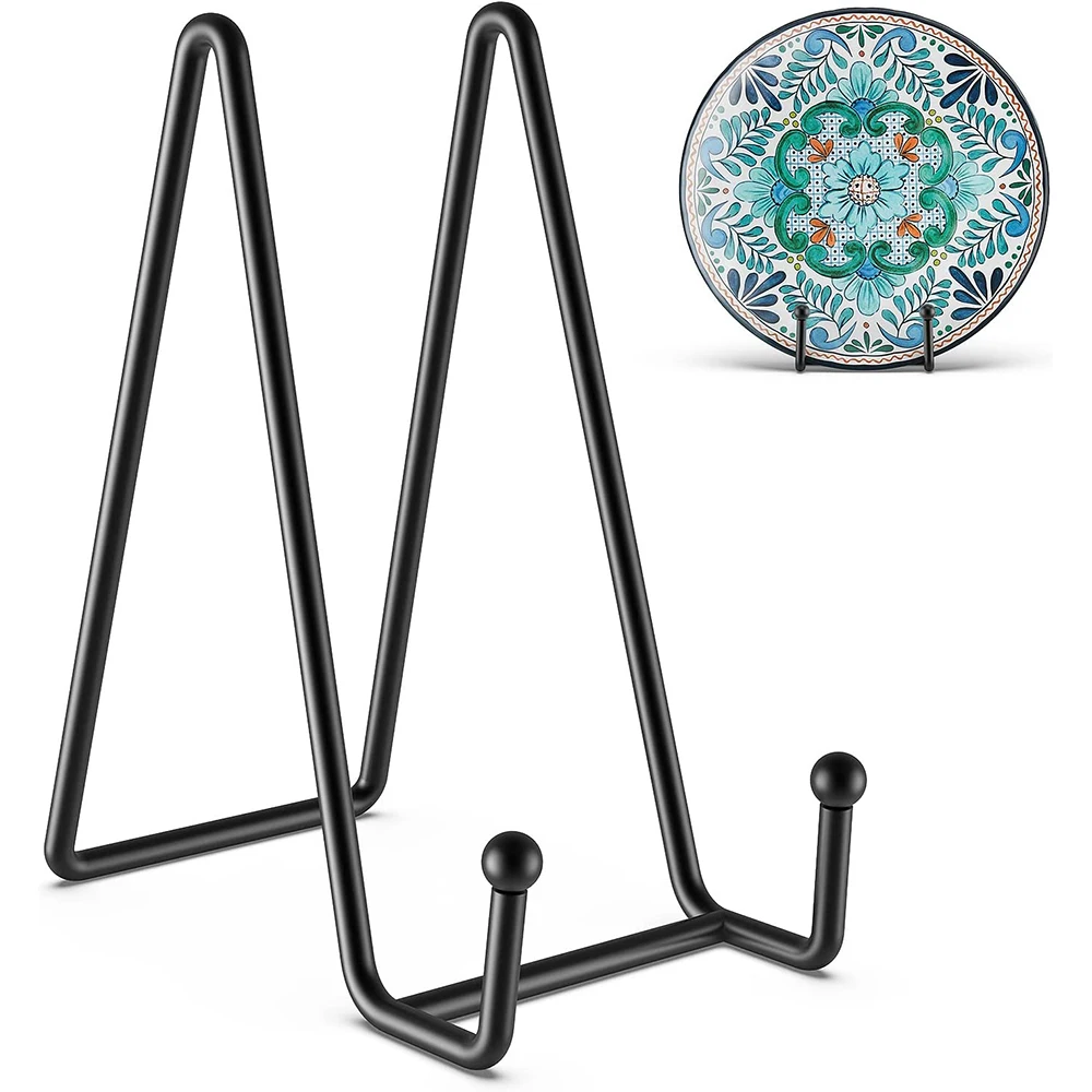 

3 Pack 6 Inch Plate Stands for Display Picture Stand Vinyl Table Top Display, Metal Frame Holders Decorative Plate for Book