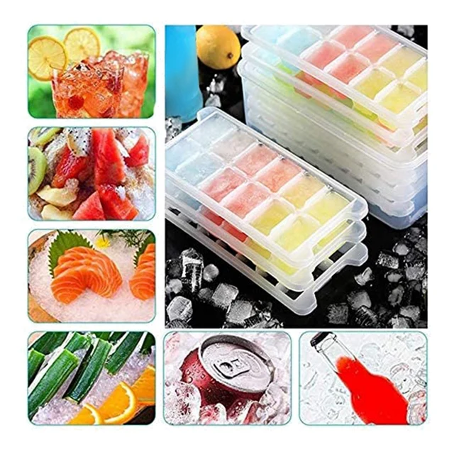 Kitchen Ice Cube Trays 36/144 Cells with Airtight Locking Lid Ice Storage  Container Set Mini Stackable Ice Container for Freezer - AliExpress