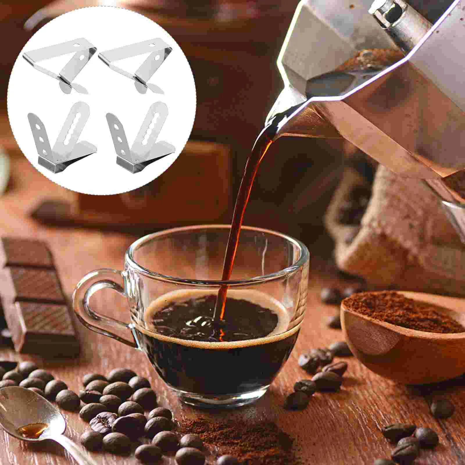 

4 Pcs Thermometer Fixing Clip Kitchen Supplies Probe Holder BBQ Clips Stainless Steel Clamp Baking Temperature