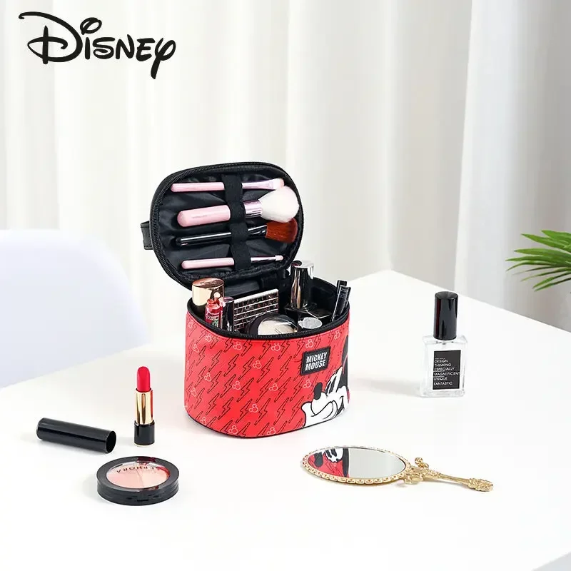Disney Strawberry Bear Waterproof Cosmetic Bag High-quality Multifunctional Toiletries Bag Portable Large-capacity Storage Bag