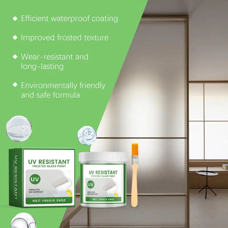 Frosted Glass Film Paint UV Resistant Frosting Glass Paint 5.29oz Window Privacy Water-resistant Frosted Spray For