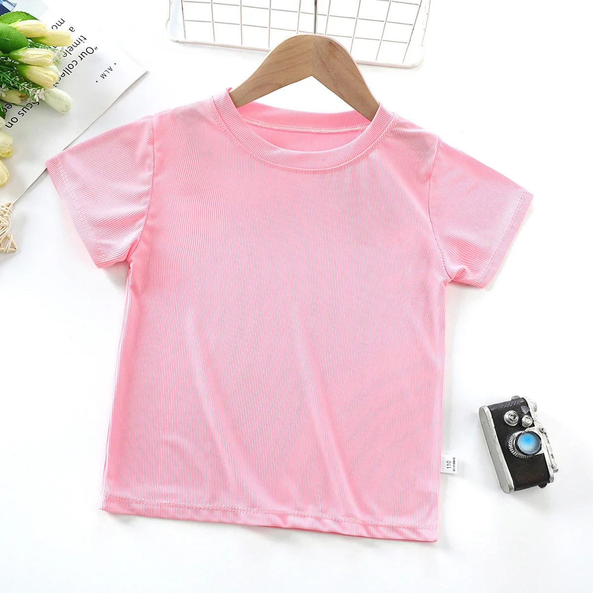 

New summer children's short sleeve t-shirt men's and women's single top middle and small children's t-bottom shirt
