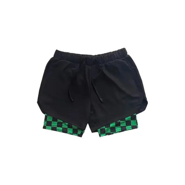 Summer men's double layered shorts men Anime high waisted oversized breathable Athletic Gym Short Pants Training Fitness shorts - Image 6