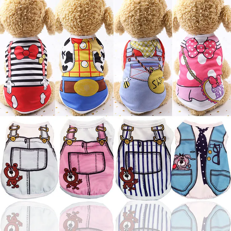 Vest pet spring and summer vest teddy bear beautiful dog cat clothes