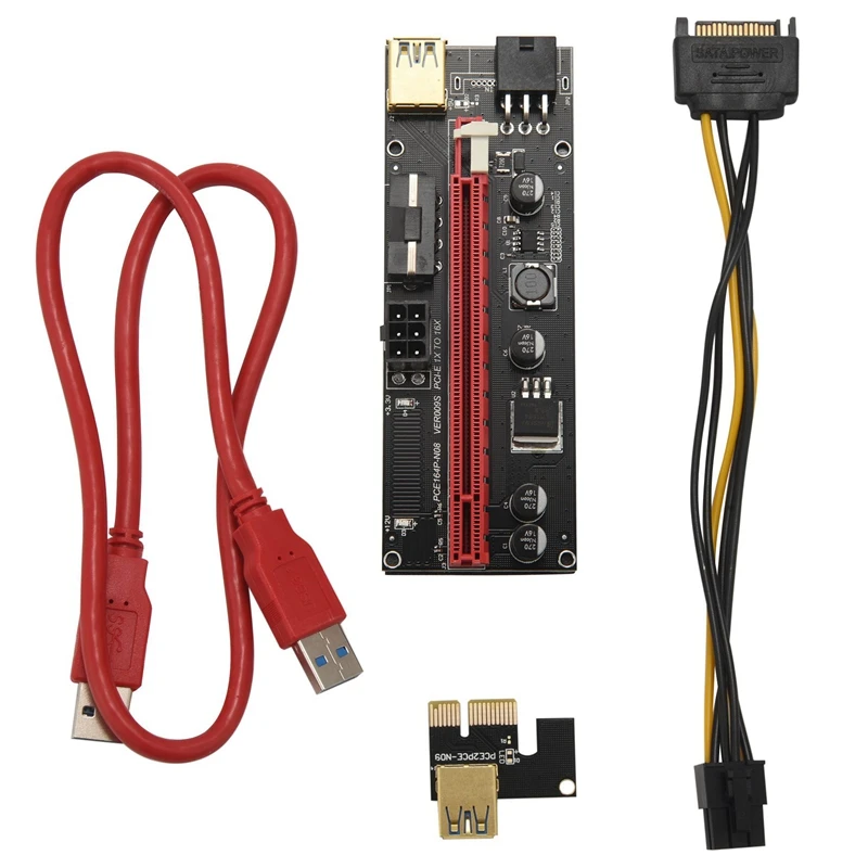 

Адаптер Pcie PCI-E с двумя чипами, адаптер с питанием от 16X до 1X, 6 контактов и соединитель Molex 3 с кабелем USB 3,0 длиной 60 см, 6 упаковок