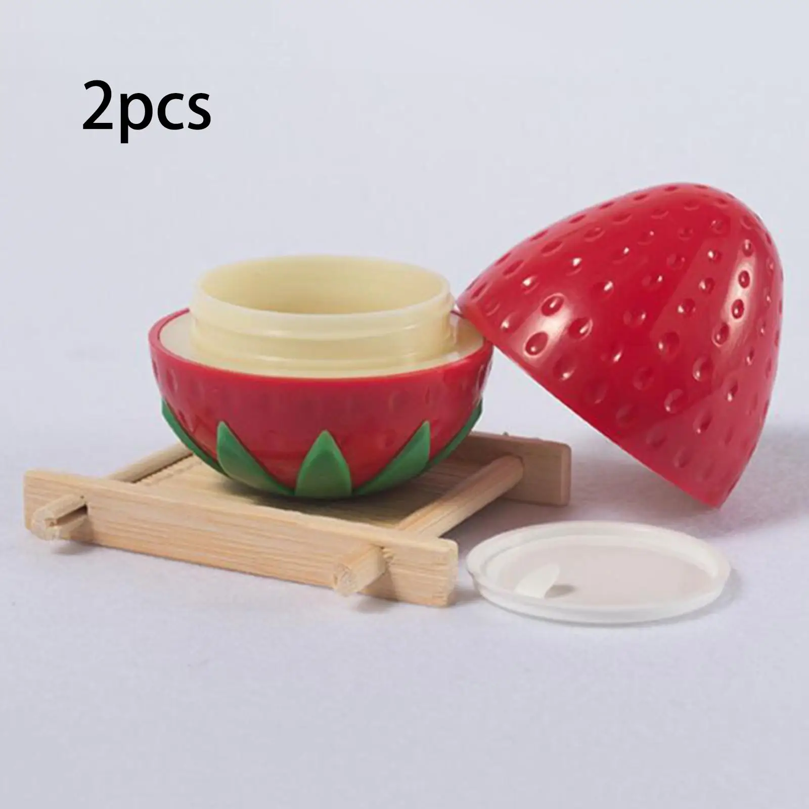 2 Pieces Cosmetic Containers Empty Fruit Shape Refillable Empty Sample Jars for Face Body Hand Cream Lip Balm Cosmetic  Cream