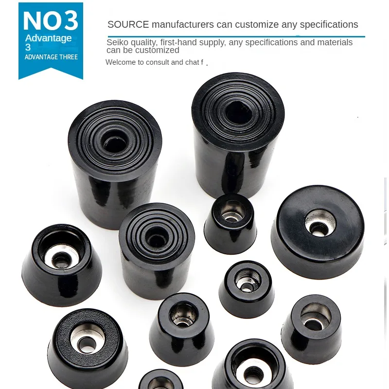 Non-Slip Black Rubber Furniture Feet – Shock Absorbing Floor Protectors