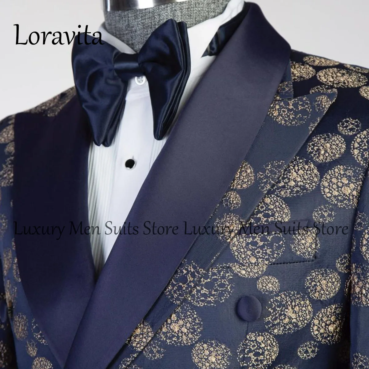 Customized Tuxedo Luxury Beaded Men Suits 2 Pieces Sets Male Dinner Party Blazers Slim Fit Groom Prom Terno Masculinos Completo 3