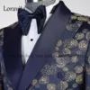 Customized Tuxedo Luxury Beaded Men Suits 2 Pieces Sets Male Dinner Party Blazers Slim Fit Groom Prom Terno Masculinos Completo 3