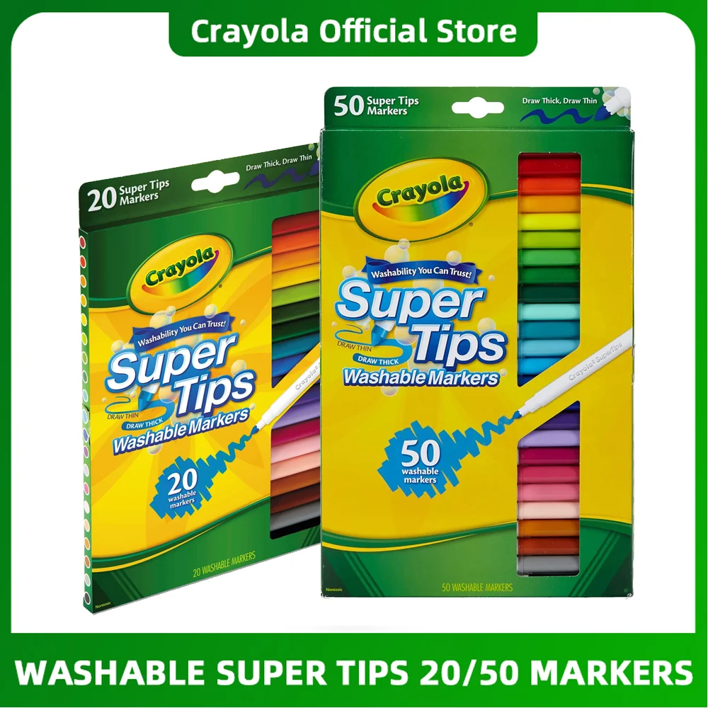 

Crayola Super Tips 50 Rotuladores Fine Line Washable Markers Watercolor Children Painting Writing Art Supplies Pens 58-8106