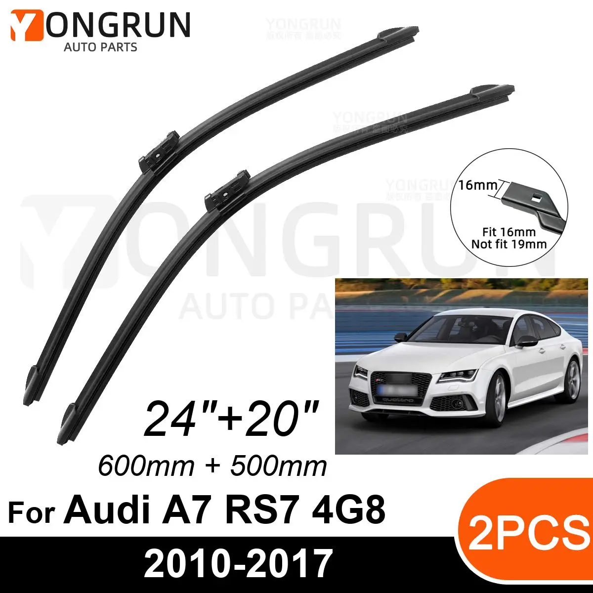 

Стеклоочистители для Audi A7 RS7 4G8 2010-2017, резиновые щетки стеклоочистителя 24 + 20 дюймов, аксессуары для лобового стекла автомобиля