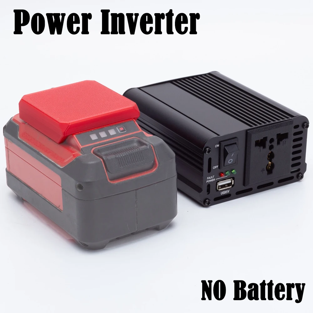 200W 220V Power Inverter Outlet Adapter Compatible with for Ozito 18V Battery DC AC USB Powered Compact Inverter for UK EU AU