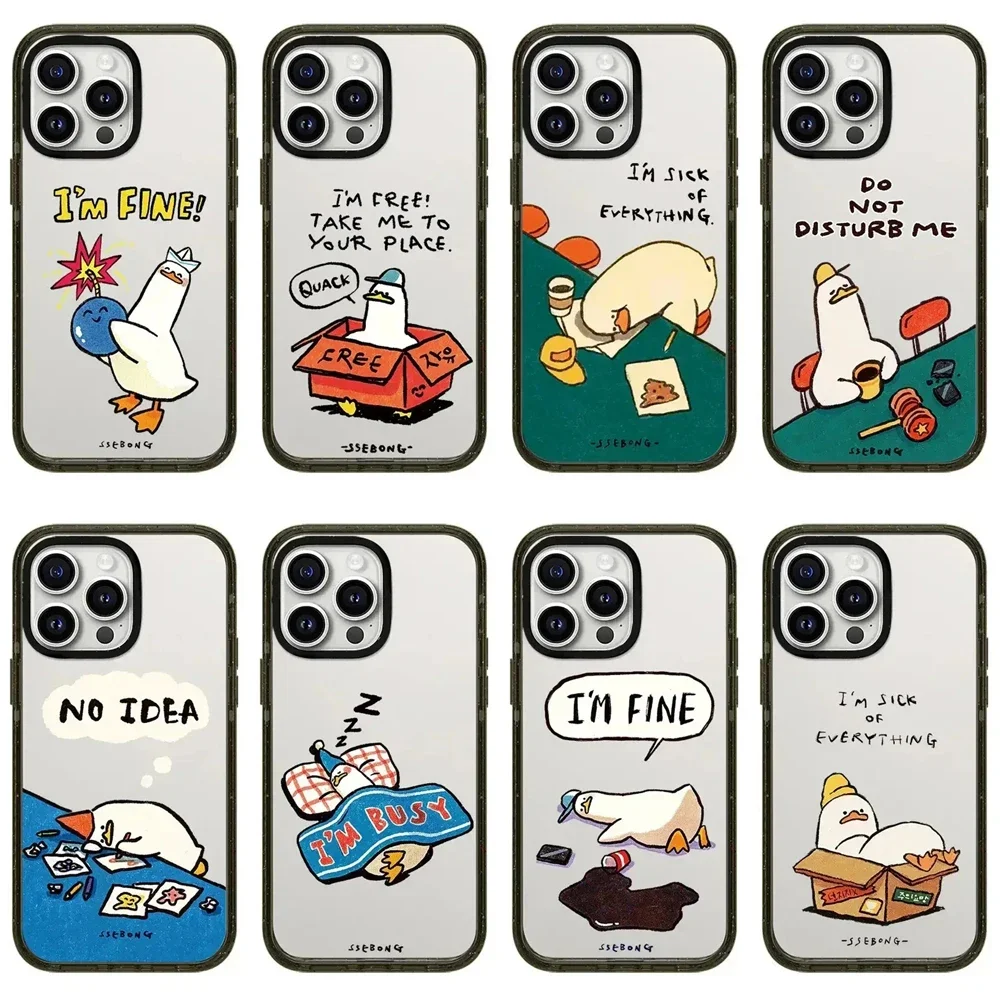 

2.0 Acrylic Tired Duck iPhone 12 13 14 15 Pro Max Case - Protective iPhone Case
