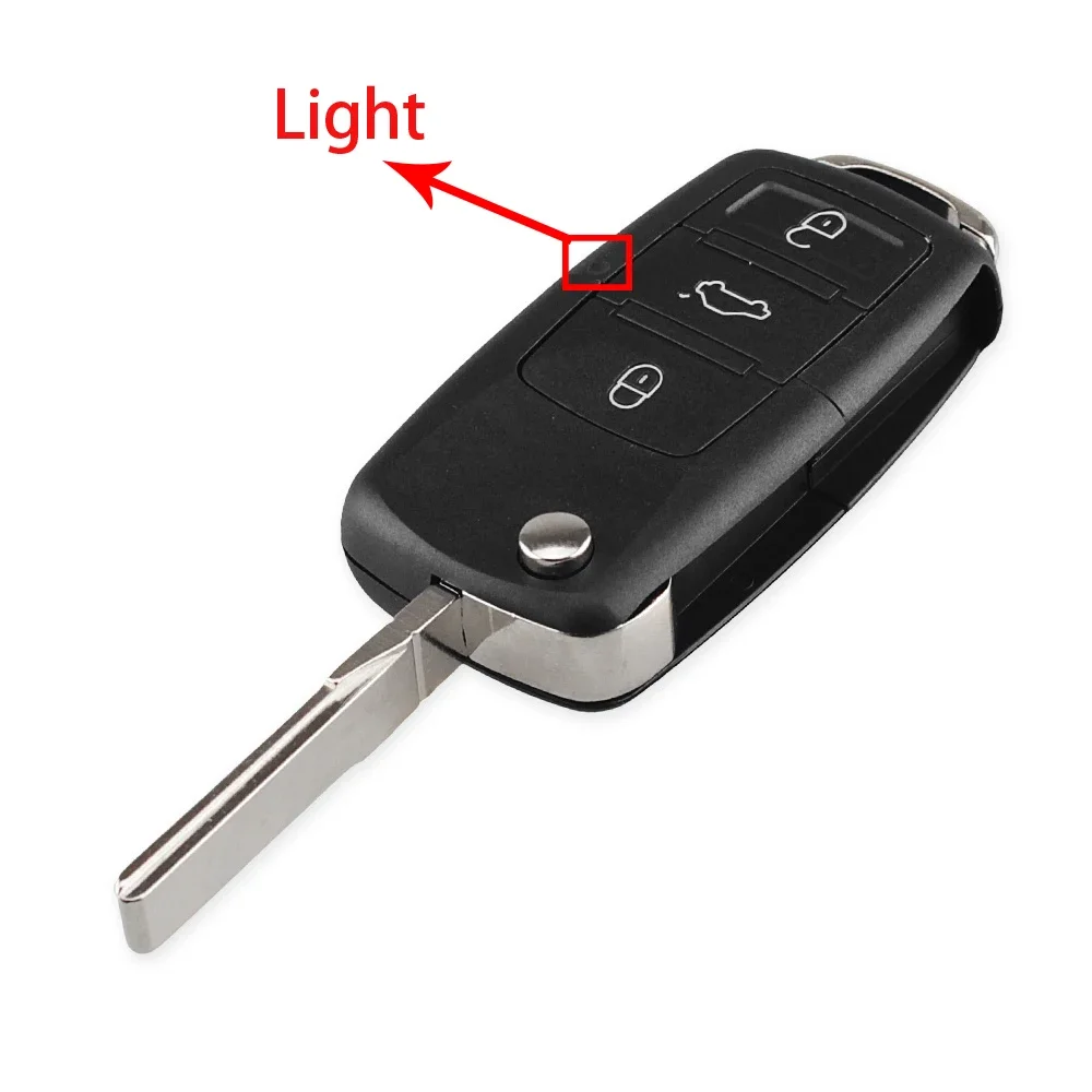 DANDKEY 3 Buttons Flip Car Remote Key Shell For VW Volkswagen Golf Mk6 Tiguan Polo Passat CC SEAT Skoda Octavia Blank Case key case car key shell