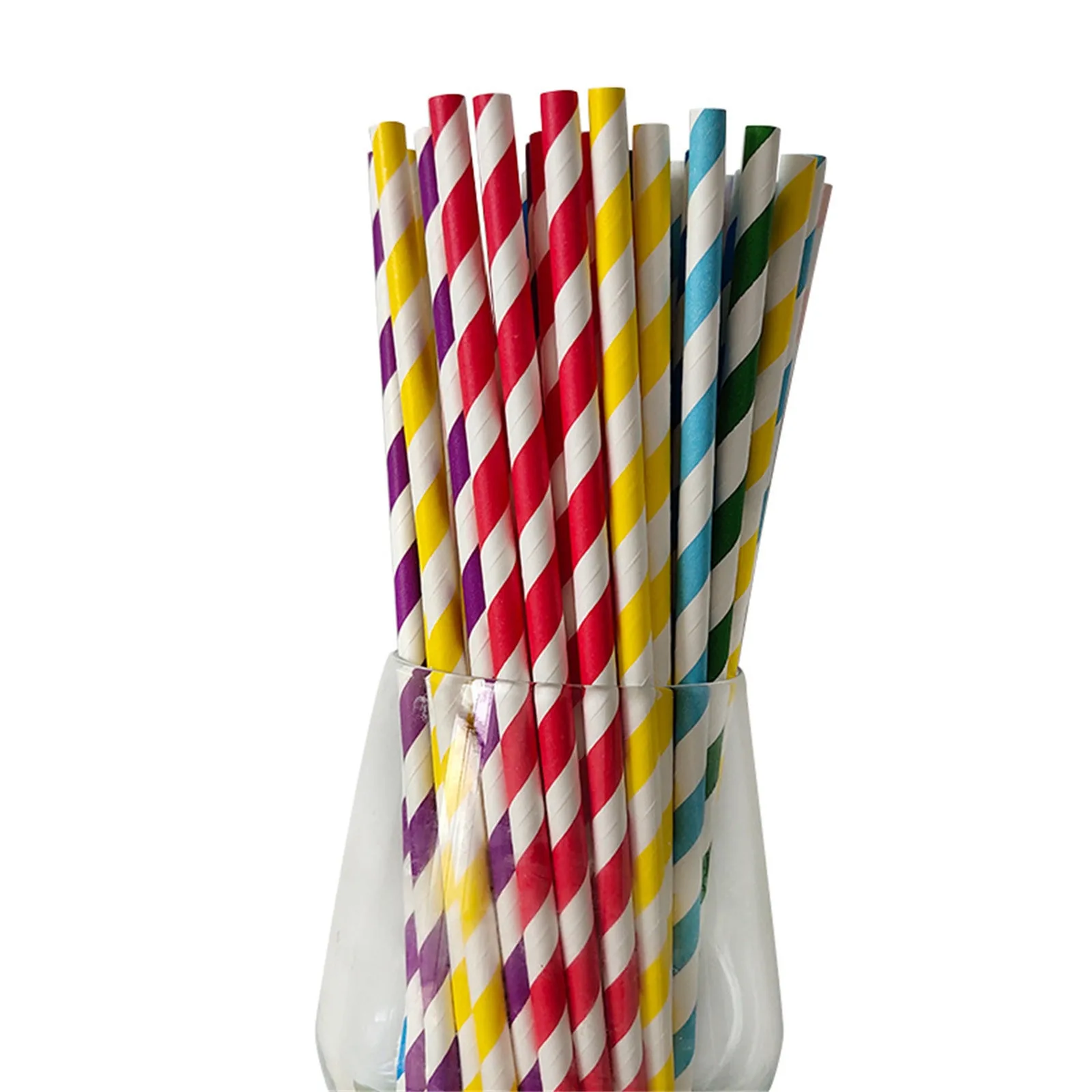 Biodegradable Stripes Paper Straws Pink Blue Yellow Stripes Drinking Straws Wedding Birthday Party Decoration Baby Shower Kids