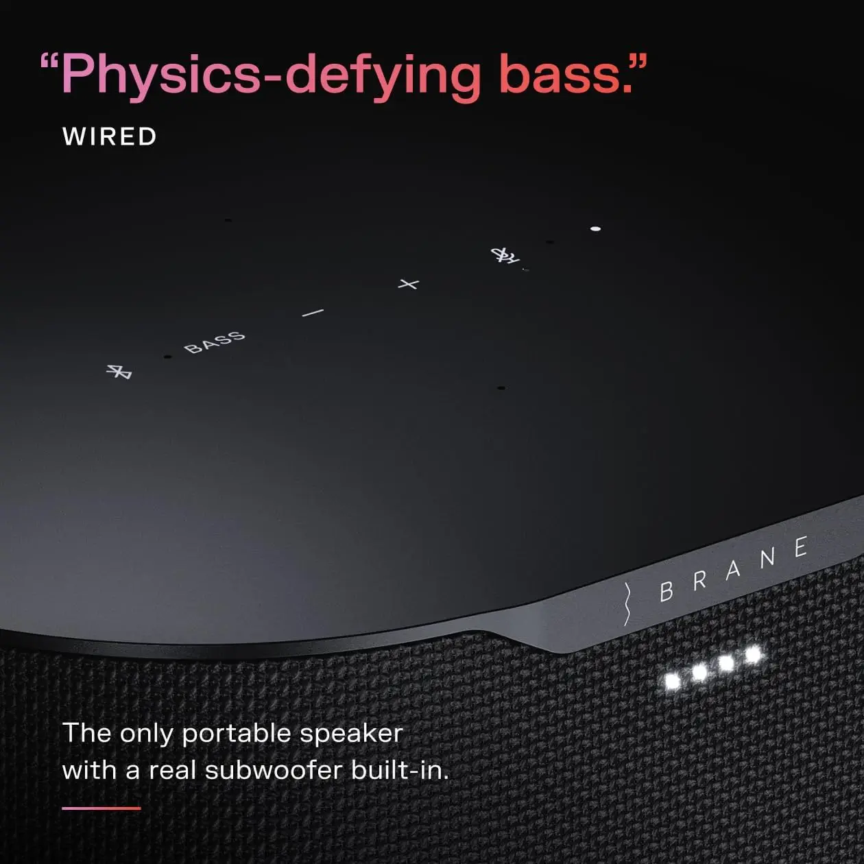 NEW-Brane X Smart Speaker, Portable Wireless Bluetooth Speaker, Internal RAD Subwoofer, 12 Hrs Playback, Waterproof IP57