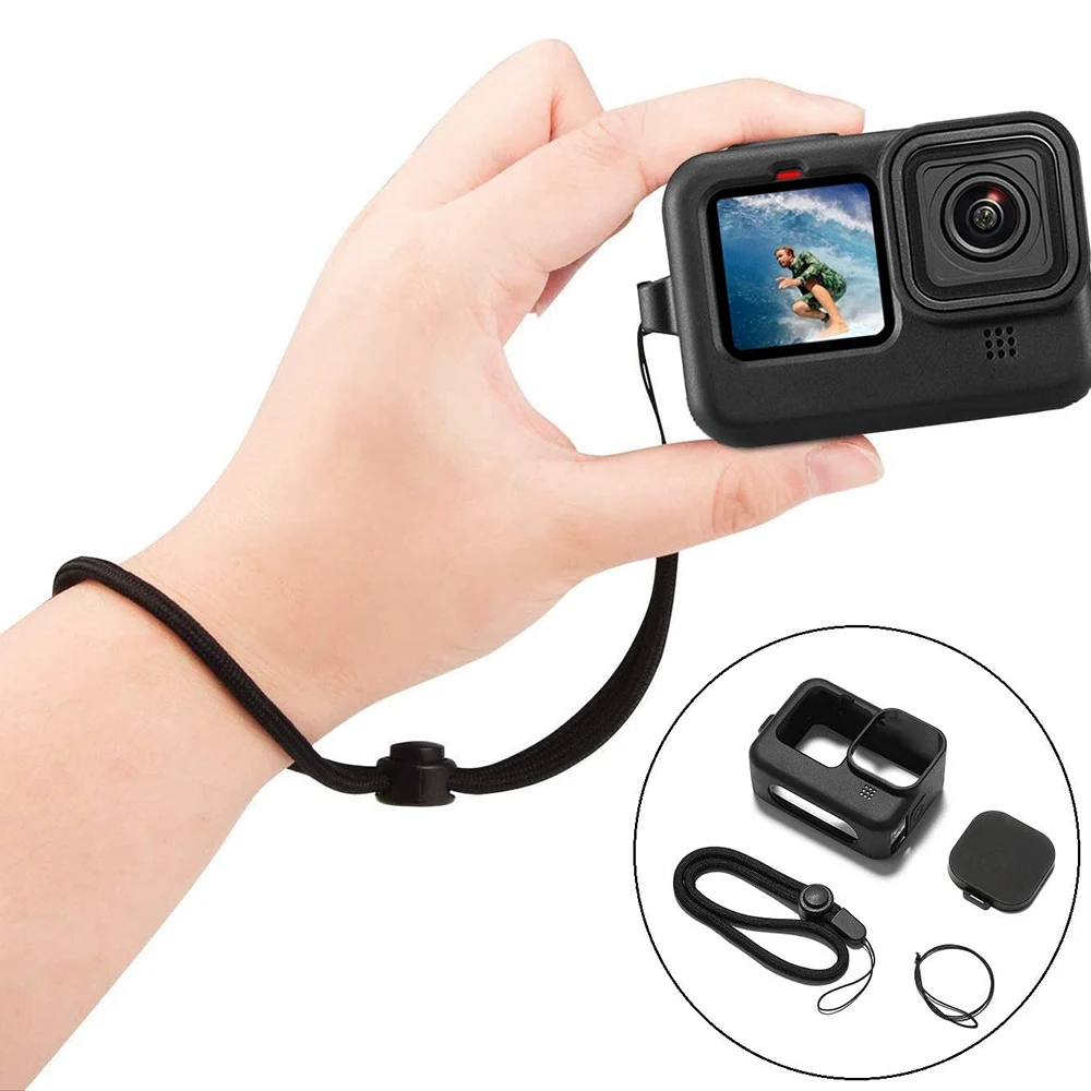 

Silicone Sleeve Protective Housing Case for GoPro Hero 11/10/9 Black Housing Frame with Lanyard and Lens Cover Accessories