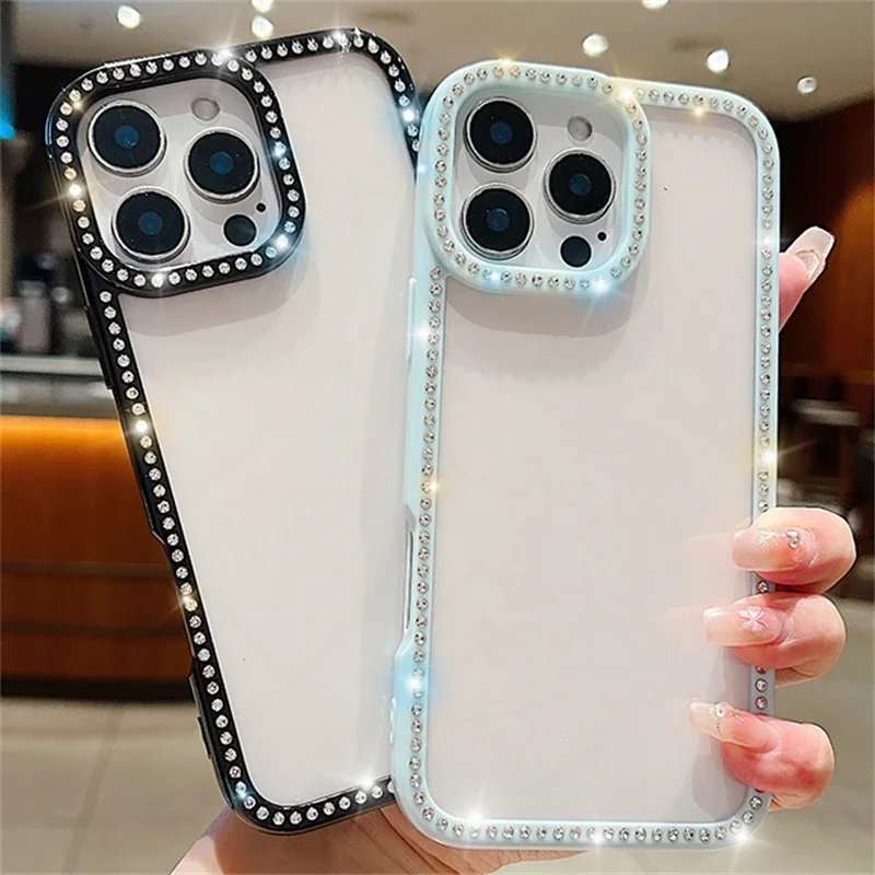 Luxe Crystal Clear Protective Phone Case with Rhinestone Glitter Accents