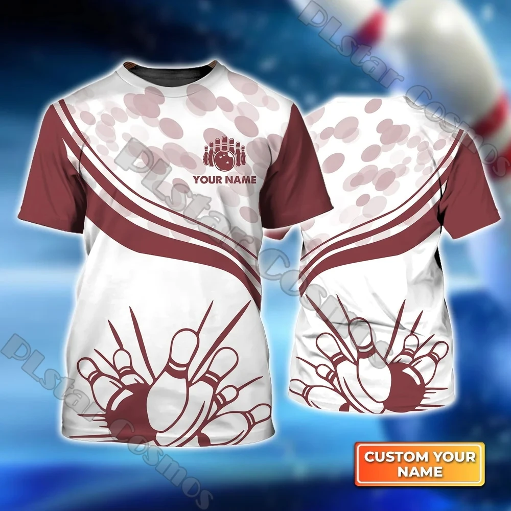 Sommer Neueste Herren t-shirt Angepasst Name Bowling Spieler 3D All Over Gedruckt Unisex Casual T-shirt Geschenk Für Bowling Liebhaber DW204 – Detail 19