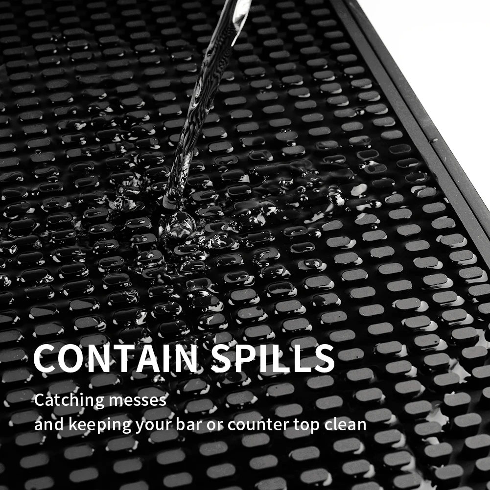 watchget Anti Slip Rubber Bar Mat Rail Countertop Spill Bar Service