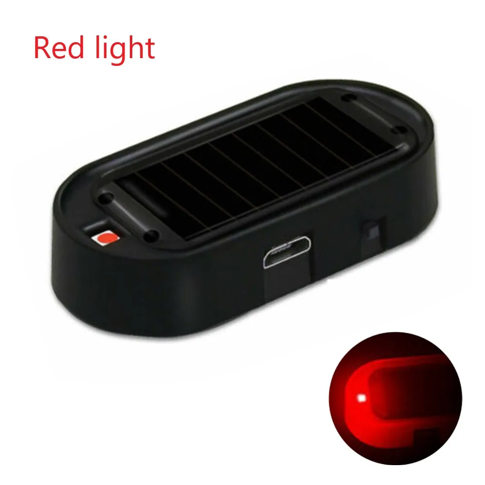 Solar Power LED Car Fake Alarm Warning Security Anti Theft Flashing