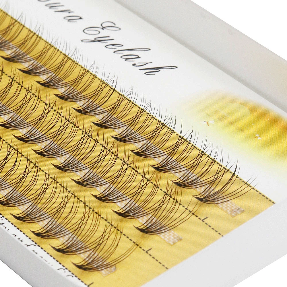 

Natural 10D mink Eyelash Extensions 1 Box/60 Bundles Natural 3D Russia Individual cluster Eyelash Makeup Tools wholesale Cilia