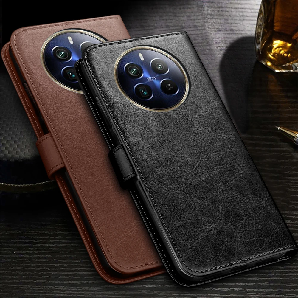 Кожаный чехол-книжка Realme12pro с магнитной подставкой для Realme 12 Pro + Pro Plus