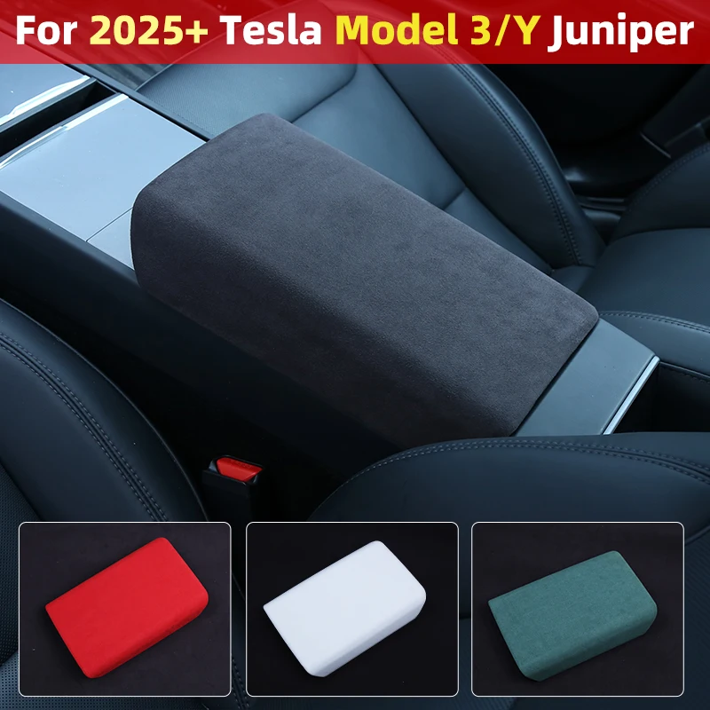 For Tesla Model Y Juniper 2025+ Launch Accessories For Tesla Model 3 Highland 2024 Central Control Armrest Box cover ABS Materia — view 5