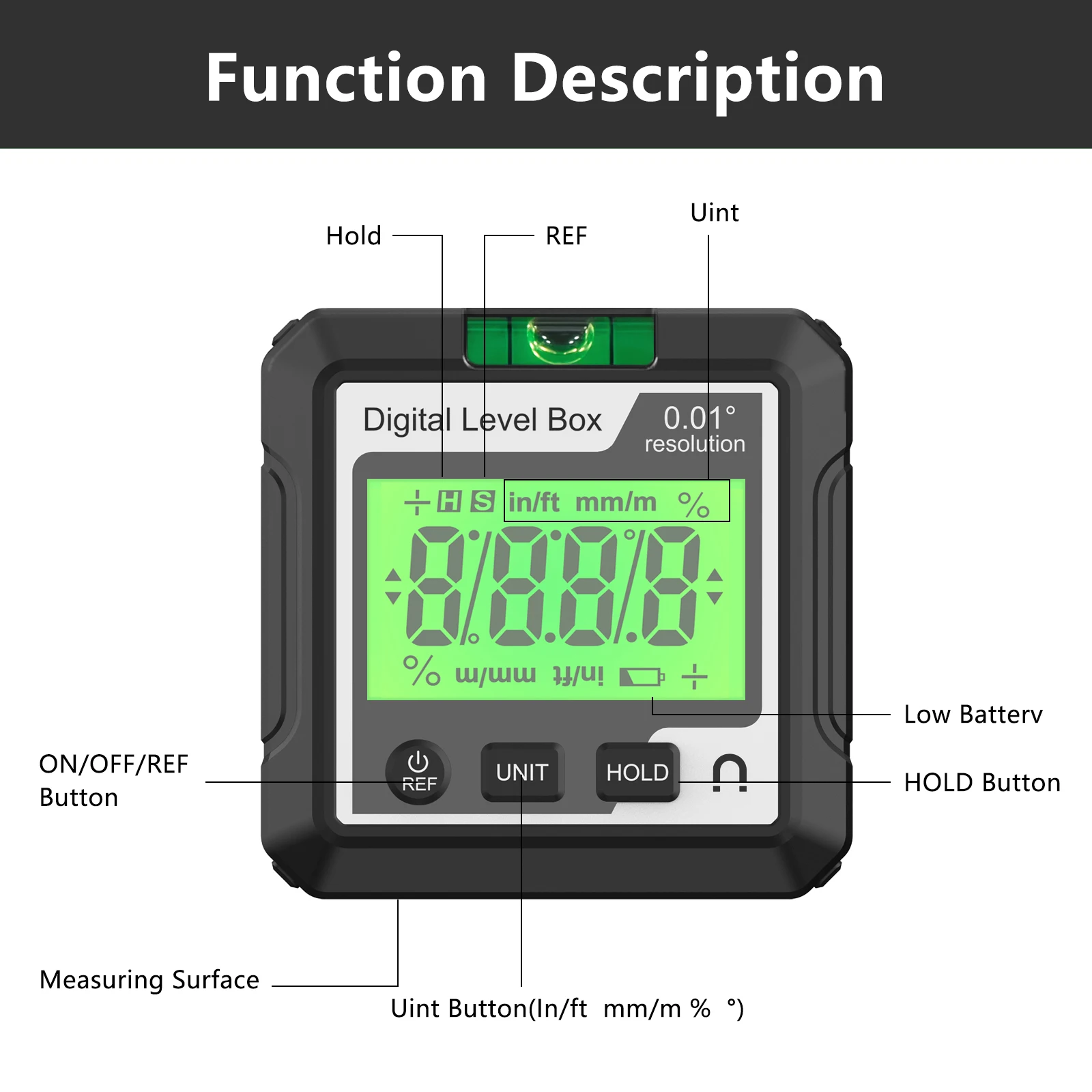 Angle Protractor angle measuring tools Universal Magnet 90 Degree Ruler Digital Inclinometer Level Meter Goniometer Angle Bevel Tester Measuring Tools