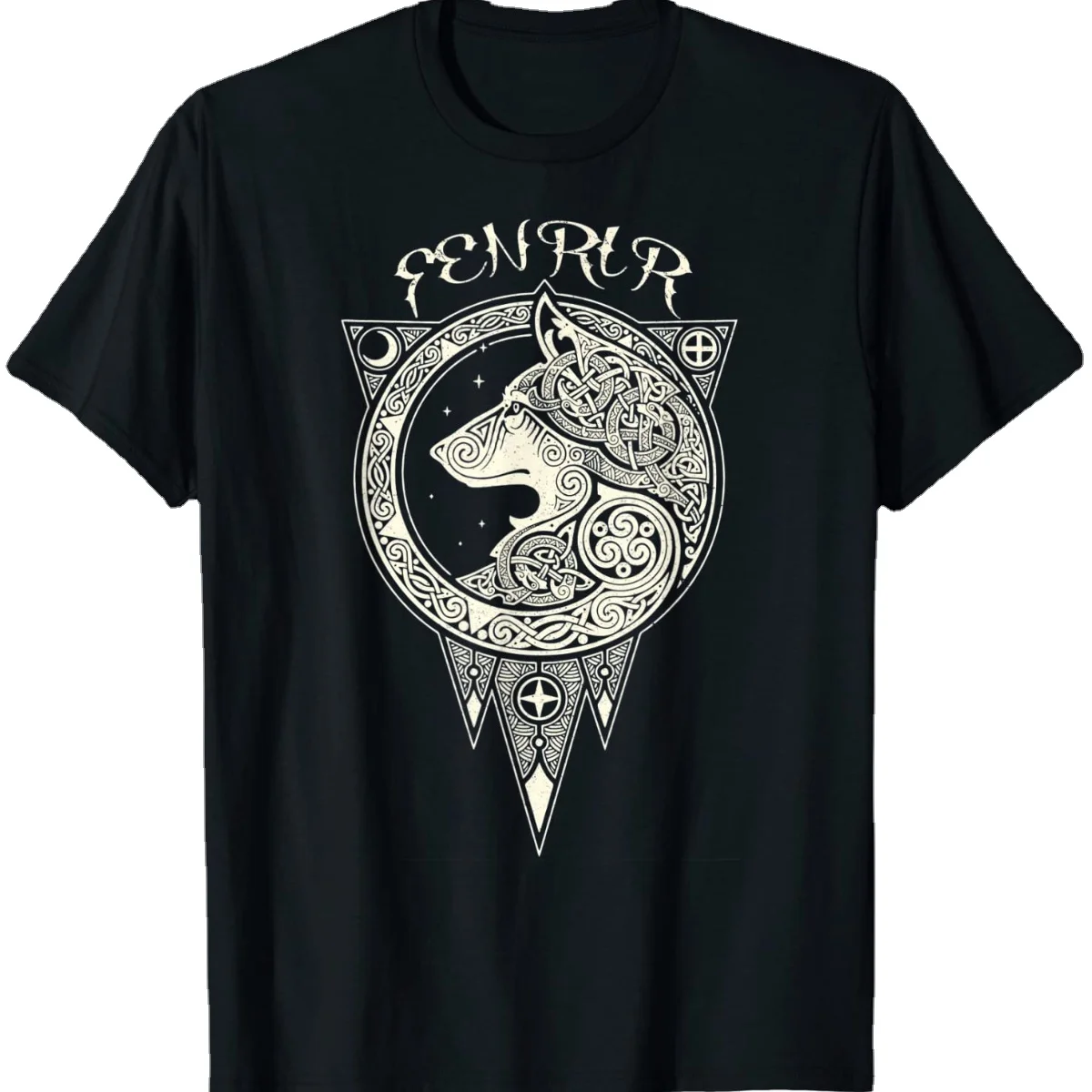 

Fenrir Wolf of Odin Norse Nordic Mythology Vikings Tatoos T-Shirt Short Sleeve Casual Cotton O-Neck Summer Tees