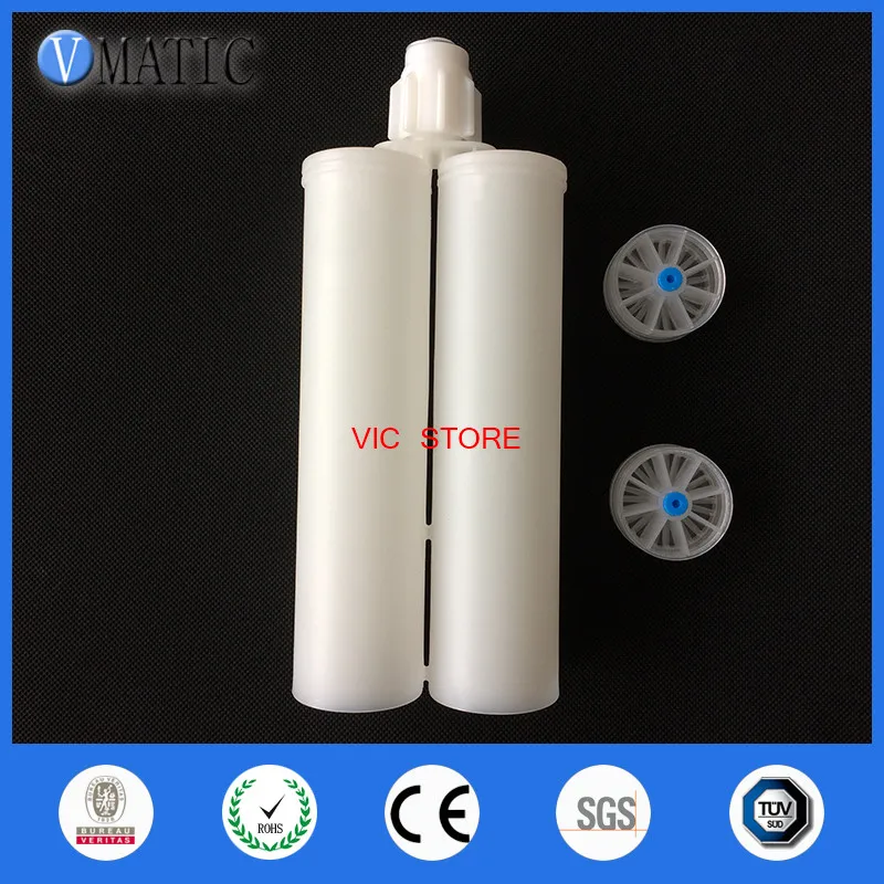 

Free Shipping 400 Ml / Cc Dual Epoxy Cartridge 1:1 W/ Pistons & Static Mixer Nozzle MC10-18