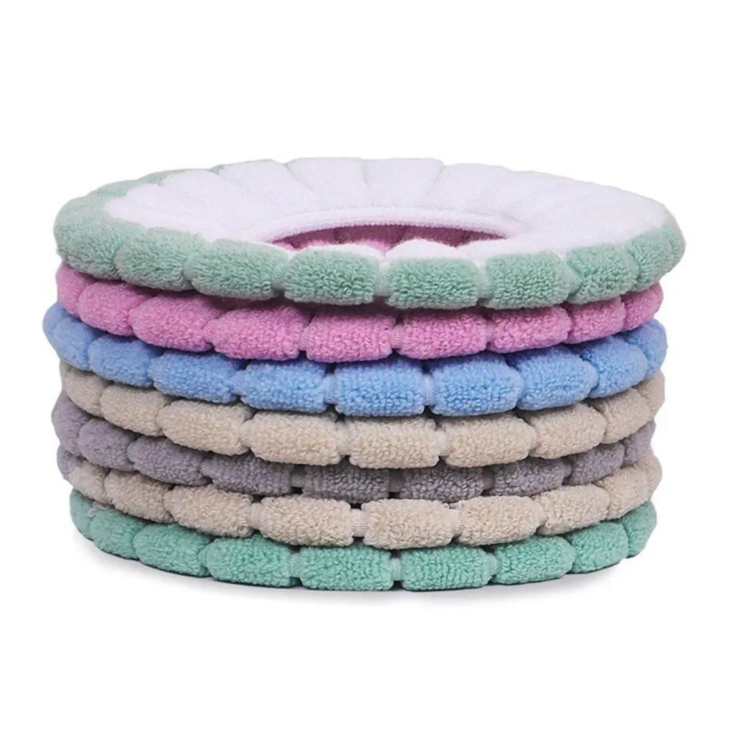 1Pcs Bathroom Toilet Seat Cover Mat Washable Warmer Bathroom Toilet Cushion With Handle Thicker Soft Knitting Closestool Pad