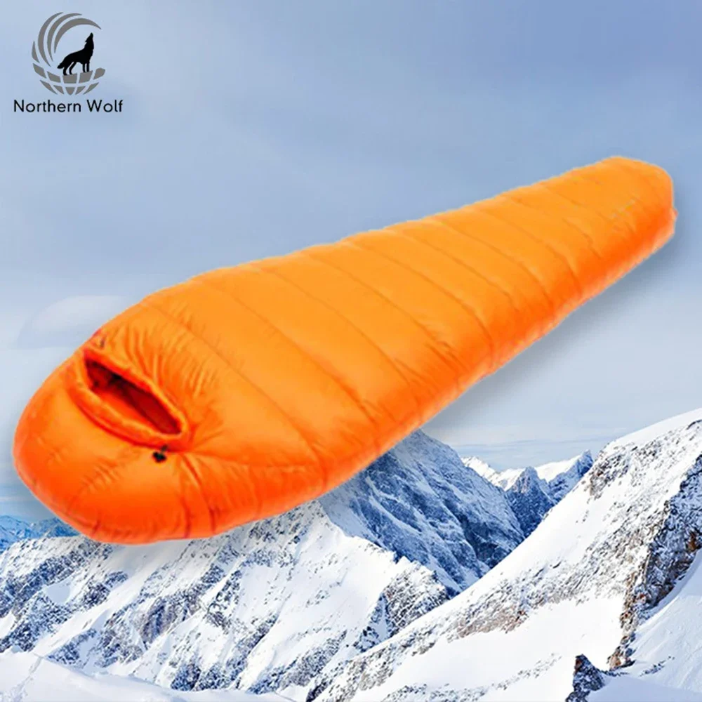 Mummy Sleeping Bag 20D Ultra Light Down Sleeping Bag For Camping Cold Weather Winter Compact Bag