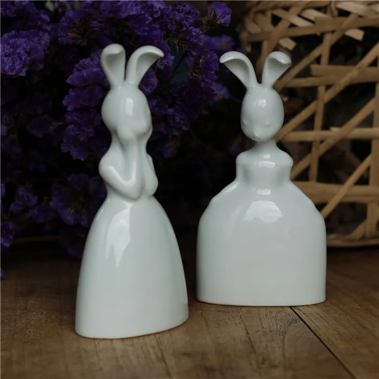 Mini Bunny Tea Ornaments Decoration Dress Pottery Artist Original Design Hand Gift Celadon Glaze |