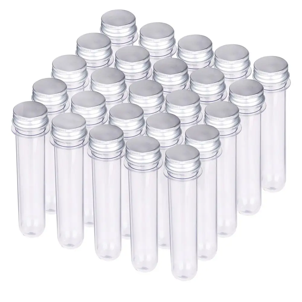 15pcs Clear Plastic Tube Beads Containers with Lid 50ml Storage Jars Bottles For Jewelry Display