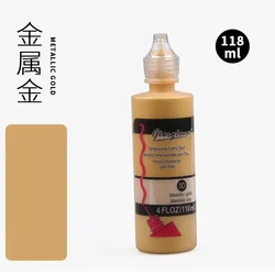 Vibrant 3D Acrylic Paint for DIY Hand - Painted Textile Creations - 118ml (Metallic gold)