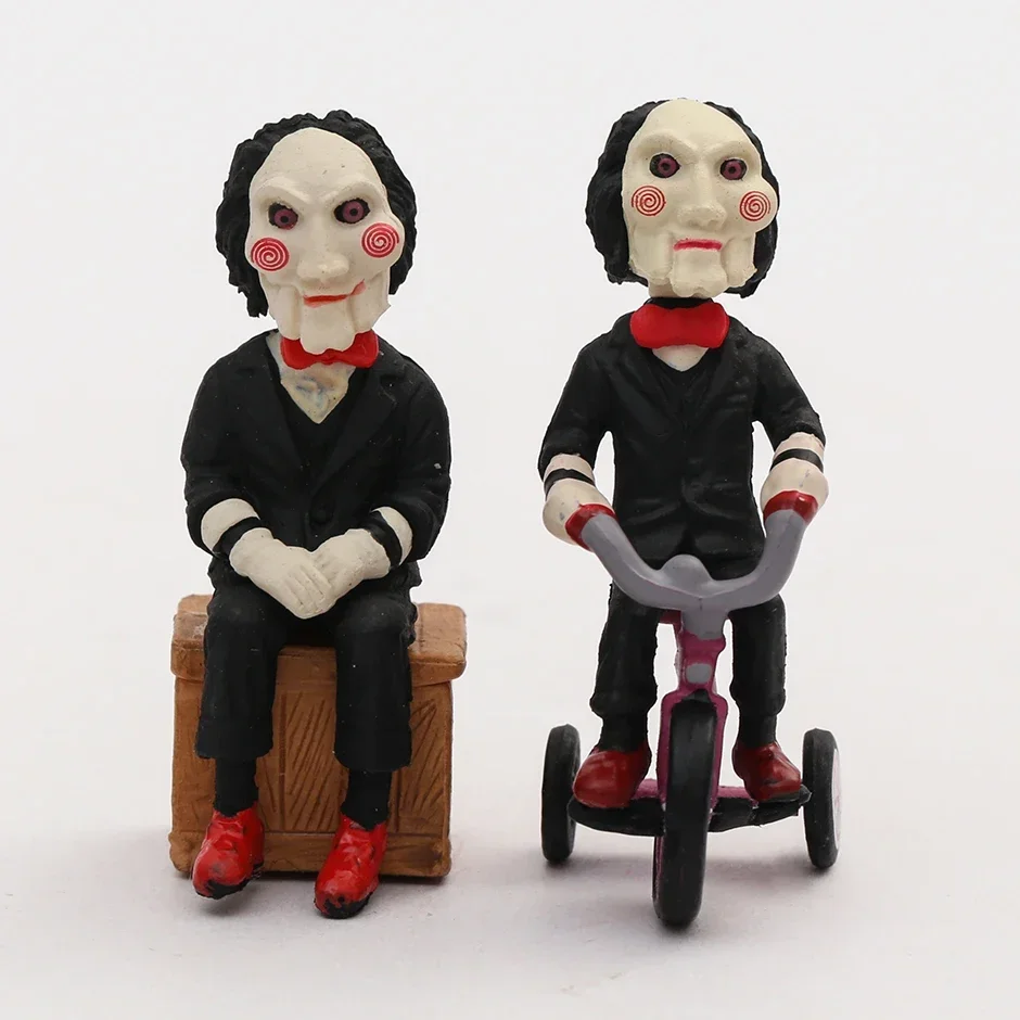 

2pcs/set Hot Movie Saw Billy Mini PVC Figure Horror Dolls Decoration Toys