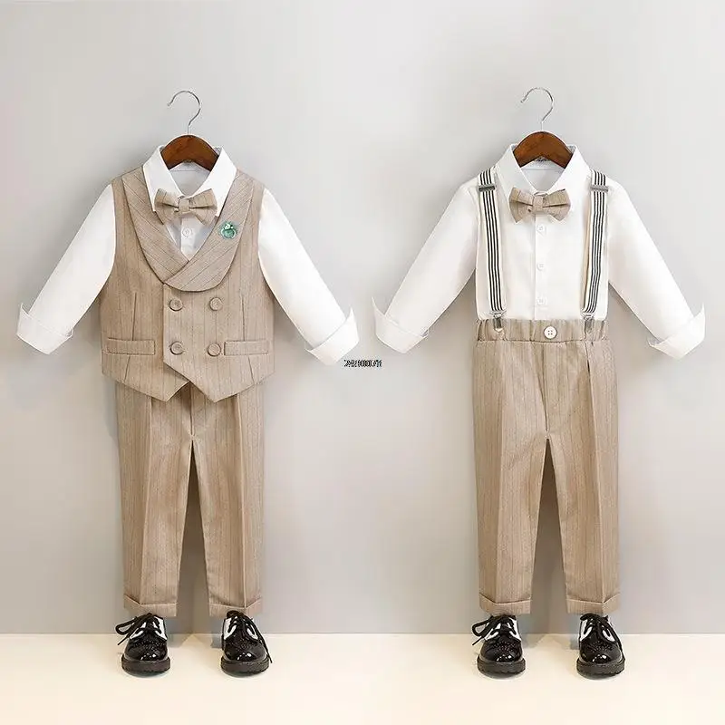 

School Boys Summer Luxurious Birthday Dress Kids Beaufitul Photograph Suit Children Formal Wedding Performance Tuxedo Wear