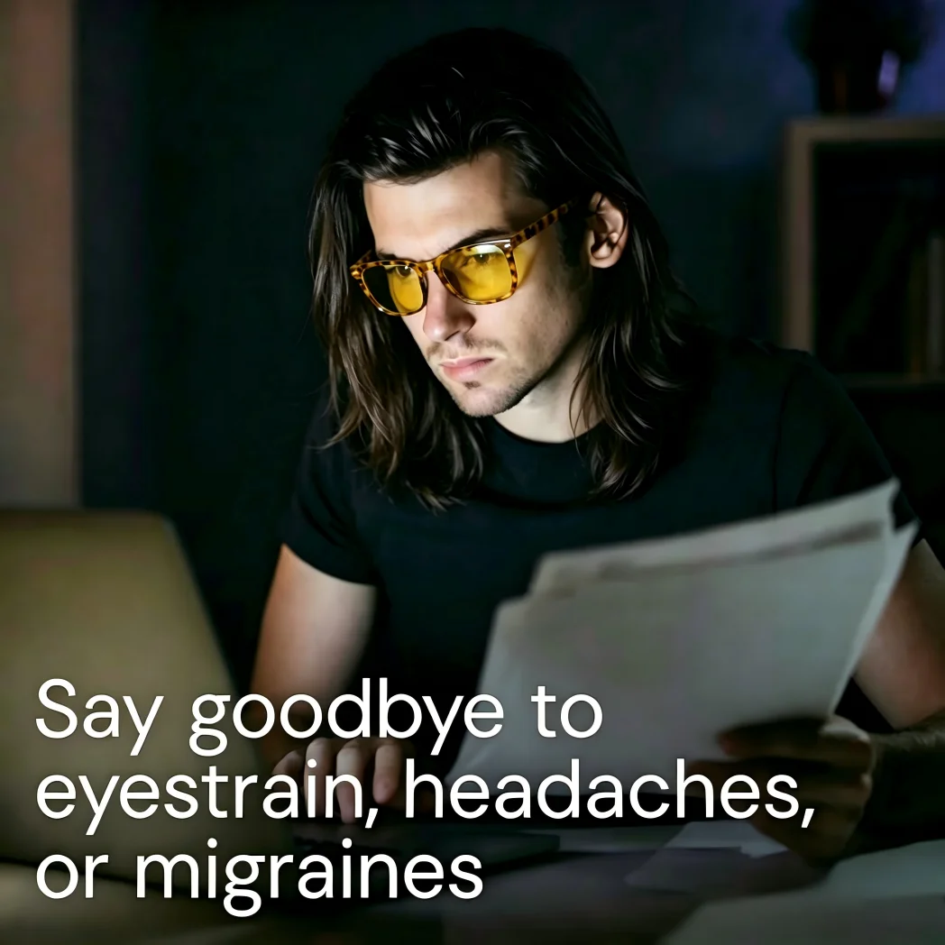 Blue Light Blocking Glasses with Amber Yellow Lenses for Enhanced Comfort