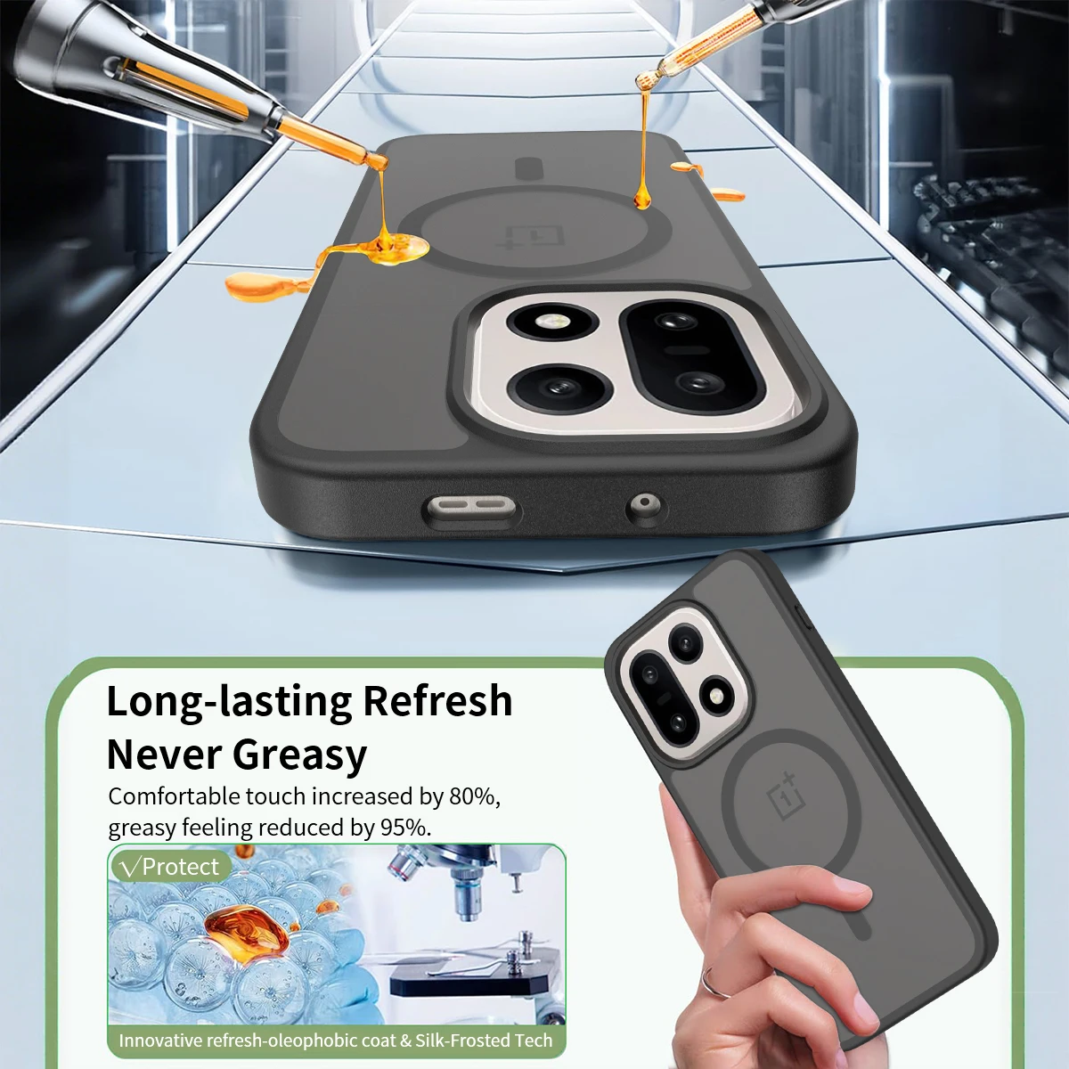 Skin Feel Shield Magnetic Case with MagSafe Wireless Charging – Soft TPU Frame and Hard Plastic Phone Cover