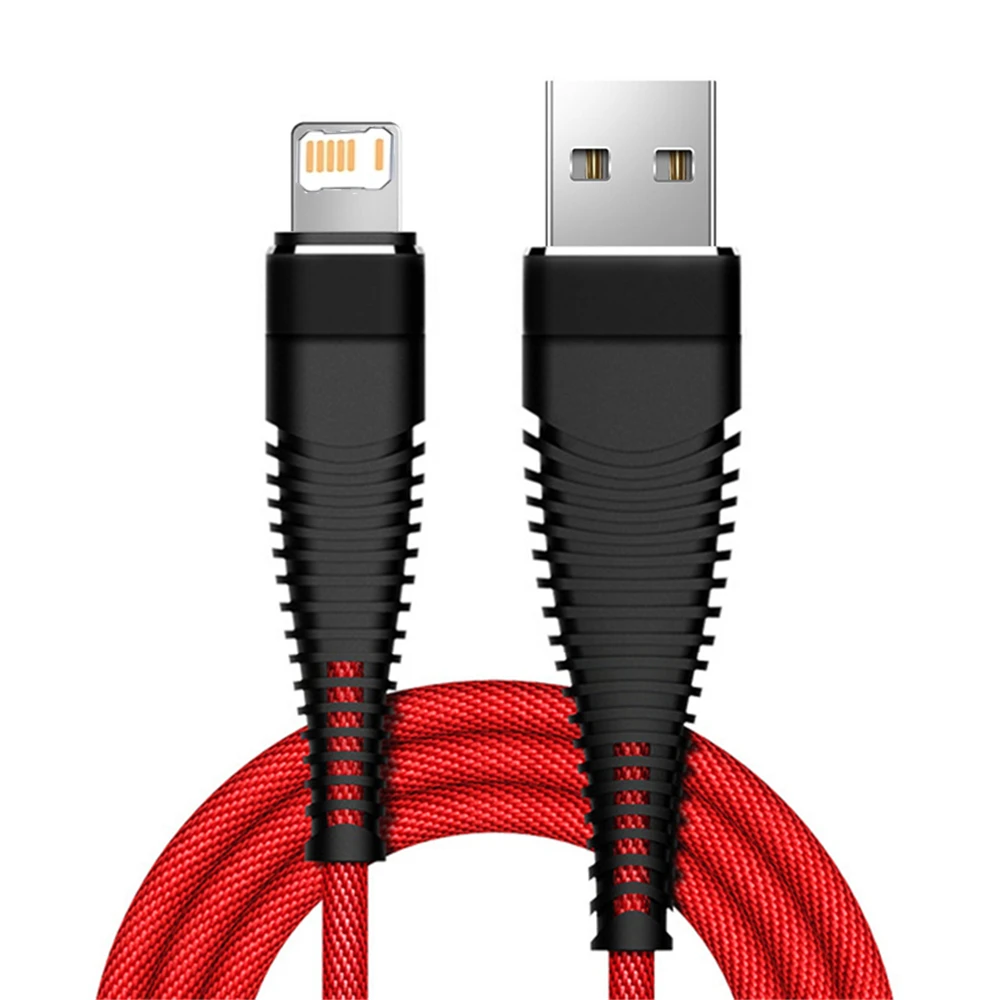 아이폰 11 12 13 미니 14 프로 XS 맥스 X XR 7 8 플러스용 패브릭 브레이디드 안티 벤딩 고속 충전 USB 케이블