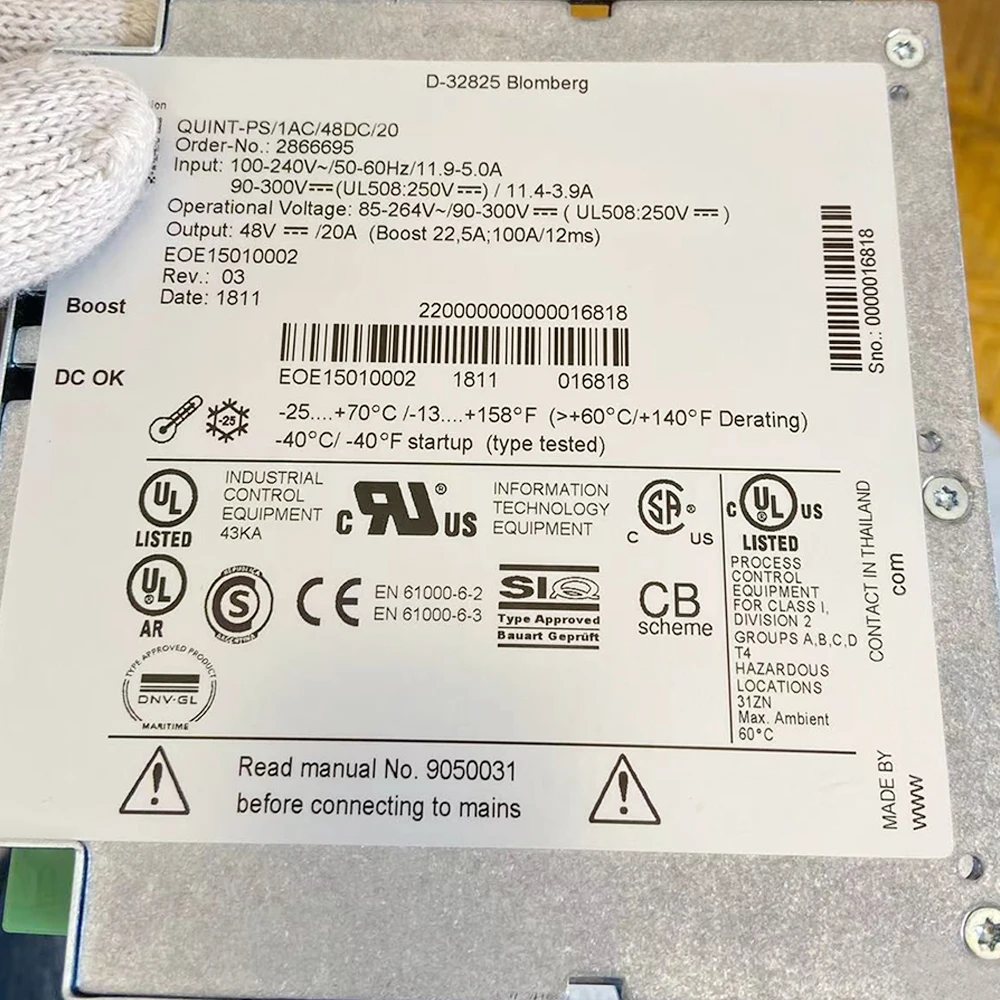 2866695 For Phoenix Power Supply Unit - QUINT-PS/1AC/48DC/20 6 2866695 For Phoenix Power Supply Unit - QUINT-PS/1AC/48DC/20 - Image 4